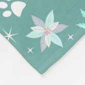 犬の足と休日のボーンパターン フリースブランケット (角)