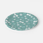 犬の足と休日のボーンパターン ペーパープレート (アングル)