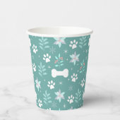 犬の足と休日のボーンパターン 紙コップ (左)