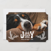 犬の足と松ペットラバーラバー水平方向の写真 シーズンカード (正面)