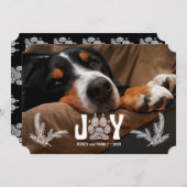 犬の足と松ペットラバーラバー水平方向の写真 シーズンカード (正面/裏面)