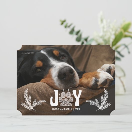 犬の足と松ペットラバーラバー水平方向の写真 シーズンカード (スタンド正面)