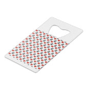 犬の足と赤いハート絵画のパターン クレジットカード栓抜き (裏面アングル)