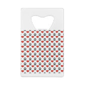 犬の足と赤いハート絵画のパターン クレジットカード栓抜き (裏面)