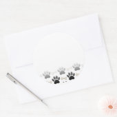 犬の足と骨のグラデーション ラウンドシール (封筒)