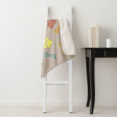 犬の足と骨のフェイク紙カラフルフリースブラ シェルパブランケット (インサイチュ)