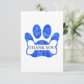 犬の足と骨の青の水色ありがとう サンキューカード (スタンド正面)