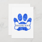 犬の足と骨の青の水色ありがとう サンキューカード (正面/裏面)