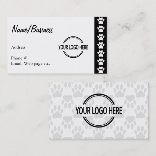 犬の足のカスタムロゴ 名刺 (正面/裏面)