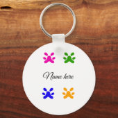 犬の足のカラフルペット追加の名前文字動物の足 キーホルダー (裏面)