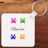 犬の足のカラフルペット追加の名前文字動物の足 キーホルダー (裏面)