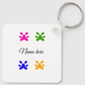 犬の足のカラフルペット追加の名前文字動物の足 キーホルダー (裏面)