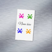 犬の足のカラフルペット追加の名前文字動物の足 マグネット名刺 (インサイチュ)