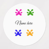 犬の足のカラフルペット追加の名前文字動物の足 ラベル (デザイン2)