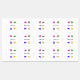 犬の足のカラフルペット追加の名前文字動物の足 ラベル