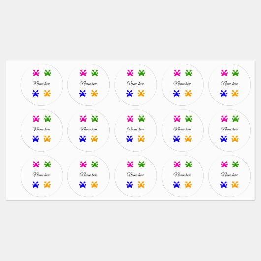 犬の足のカラフルペット追加の名前文字動物の足 ラベル (シート)