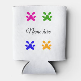 犬の足のカラフルペット追加の名前文字動物の足 缶クーラー