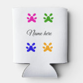 犬の足のカラフルペット追加の名前文字動物の足 缶クーラー (裏面)