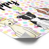 犬の足のティ表のサイン – 子犬を採用 ポスター (角)