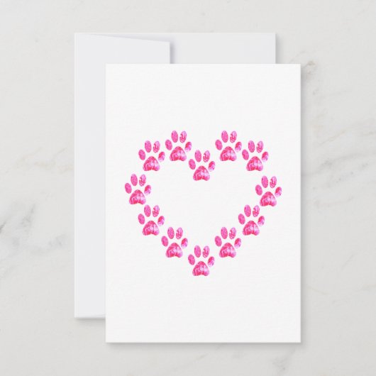 犬の足のハートおめでとうあなたの新しい子犬に! サンキューカード (正面)