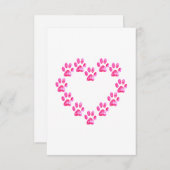 犬の足のハートおめでとうあなたの新しい子犬に! サンキューカード (正面/裏面)