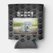 犬の足のパターンChalkboard犬写真 缶クーラー (正面)