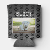 犬の足のパターンChalkboard犬写真 缶クーラー (裏面)