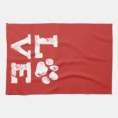 犬の足のプリントとの愛 キッチンタオル (横)