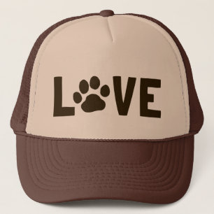 犬の足のプリントとの愛 キャップ