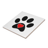 犬の足のプリントのハート タイル (側面)