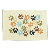 犬の足のプリントパターン 枕カバー (裏面-右)