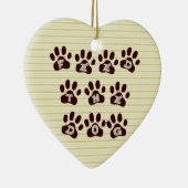犬の足のプリント2の通用口のハンガーを食べ物を与えて下さい セラミックオーナメント (右)