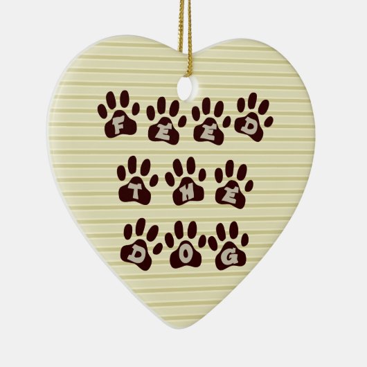 犬の足のプリント2の通用口のハンガーを食べ物を与えて下さい セラミックオーナメント (右)
