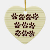 犬の足のプリント2の通用口のハンガーを食べ物を与えて下さい セラミックオーナメント (正面)