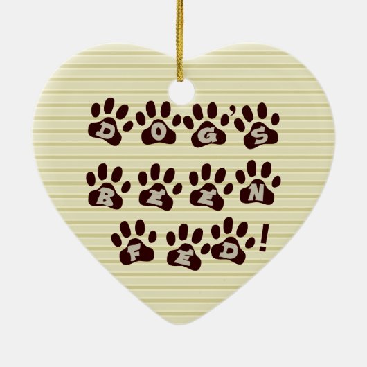 犬の足のプリント2の通用口のハンガーを食べ物を与えて下さい セラミックオーナメント (裏面)