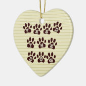 犬の足のプリント2の通用口のハンガーを食べ物を与えて下さい セラミックオーナメント (左)