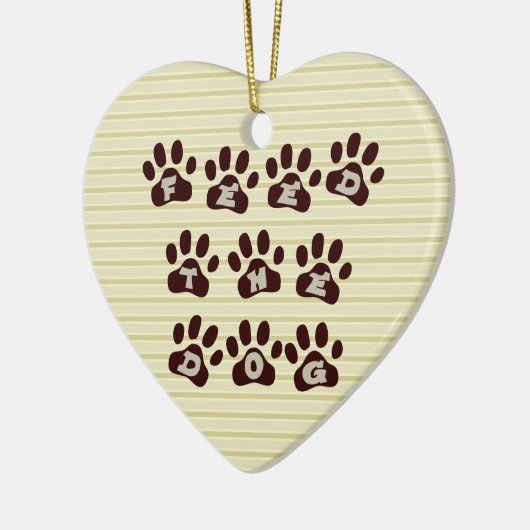 犬の足のプリント2の通用口のハンガーを食べ物を与えて下さい セラミックオーナメント (左)
