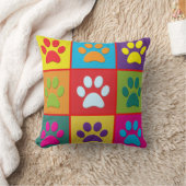 犬の足のプリント クッション (ブランケット)