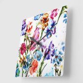 犬の足のプリント スクエア壁時計 (傾斜)