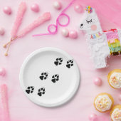 犬の足のプリント ペーパープレート (パーティー)