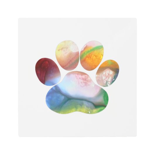 犬の足のプリント メタルプリント (正面)