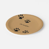 犬の足のプリント(変更の背景) ペーパープレート (アングル)
