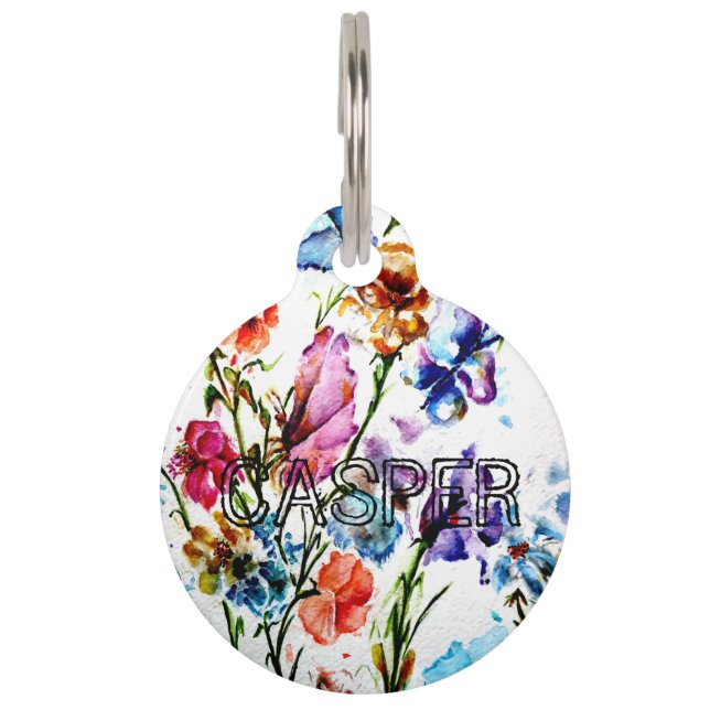 犬の足のプリント | 大型犬ラベル ペット　ネームタグ (正面)