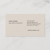 犬の足のロゴペット座ってグルーミング 名刺 (裏面)