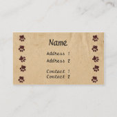 犬の足の名刺 名刺 (裏面)