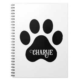 犬の足の名前のシルエットデザイン ノートブック