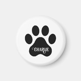 犬の足の名前のシルエットデザイン マグネット