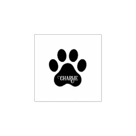 犬の足の名前のシルエットデザイン ラバースタンプ