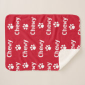 犬の足の名前Red White シェルパブランケット (正面(横))