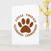 犬の足の忠実な友人 カード (黄色い花)